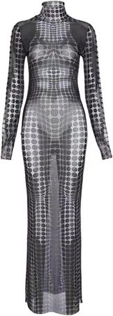 Amazon.com: KAOBIO 2023 3D Body Print Y2K Dress Long Sleeve Bodycon Sexy Maxi Dress Party Club Outfits Y2K Clothing Going Out Clubwear : Clothing, Shoes & Jewelry