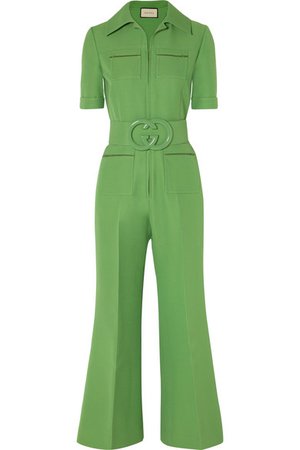 Gucci | Combi-pantalon en cady de laine et de soie mélangées à ceinture | NET-A-PORTER.COM