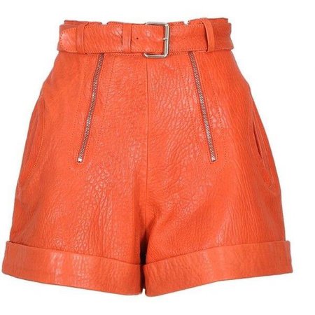 orange leather short