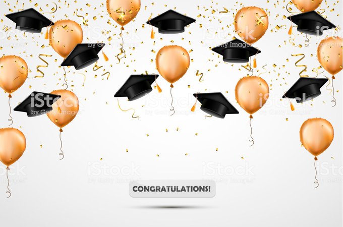 Graduation Hat Confetti And Gold Balloons Vector Illustration Celebration Background Student Cup Stock Vector Art & More Images of Balloon - iStock