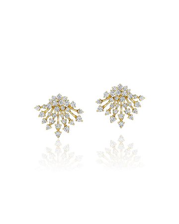 Hueb Luminus 18k Gold Diamond Button Earrings | Neiman Marcus