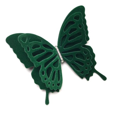 Emerald Green Velvet Butterfly Big Pin – Fashion Butterflies