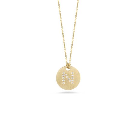 Gold and Diamond Initial "N" Necklace