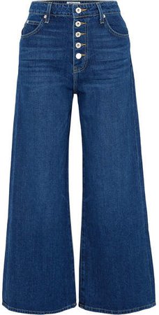 Charlotte Cropped High-rise Wide-leg Jeans - Mid denim