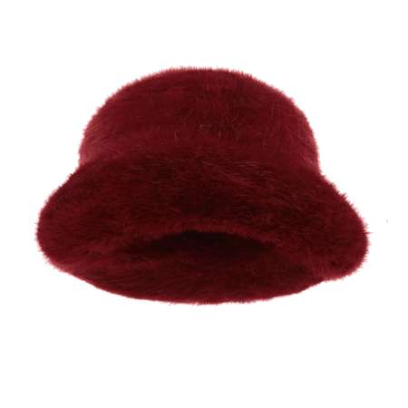 burgundy red fur hat