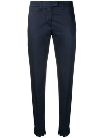 Shop blue Dondup navy skinny trousers with Express Delivery - Farfetch