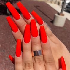 Fascinating Red Nail Designs & Styles for 2019 | Red acrylic nails, Summer acrylic nails, Valentines nails