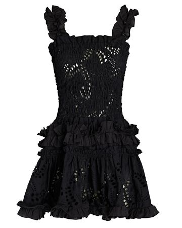 Waimari Alfresco Ruffled Mini Dress in Black | INTERMIX®