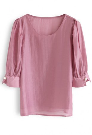 Faux Pearl Decorated Smock Top in Hot Pink - NEW ARRIVALS - Retro, Indie and Unique Fashion