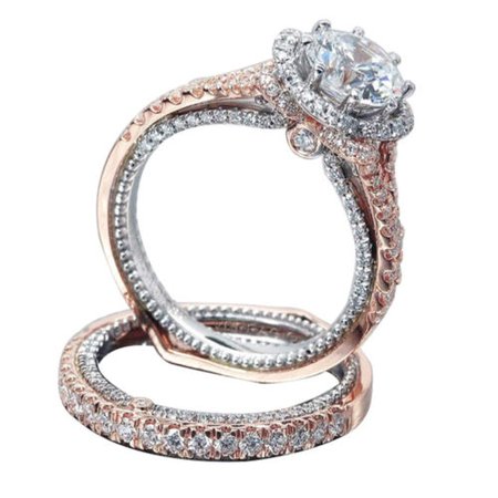 AU_ 2Pcs/Set Fashion Rhinestone Women Bridal Engagement Wedding Ring Jewelry Uti | eBay