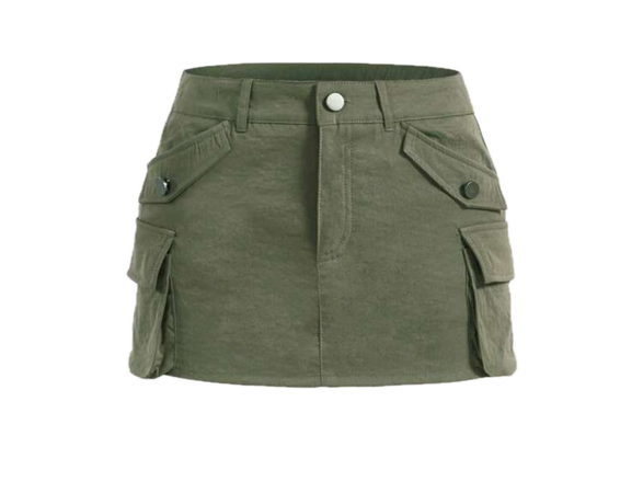 army green cargo skirt