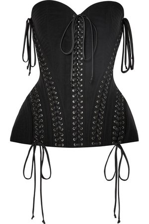 Dolce & Gabbana | Lace-up satin-trimmed stretch-tulle bustier top | NET-A-PORTER.COM