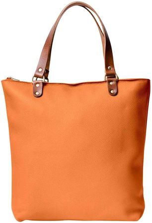 N'Damus London - Abbey Orange Large Leather Tote Bag