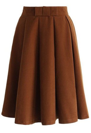 brown bow skirt