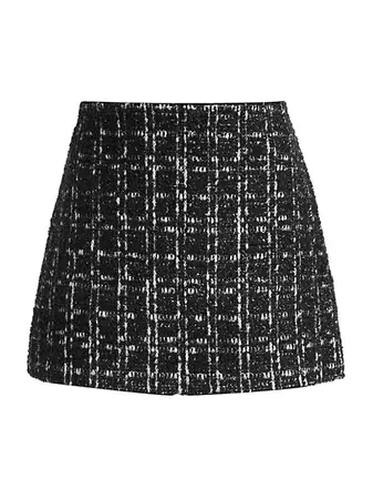Shop Alice + Olivia Elana Plaid Tweed Miniskirt | Saks Fifth Avenue