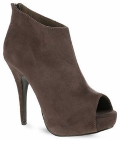 brown peep-toe ankle boots