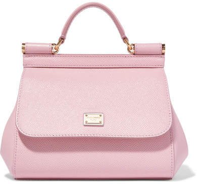 Sicily Micro Textured-leather Tote - Pink