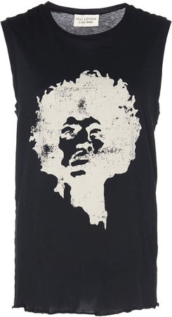 Jimi Hendrix Printed Cotton-Jersey Tank Top Size: XS