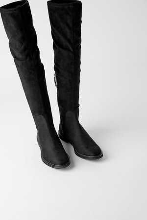 FLAT OVER - THE-KNEE BOOTS-SHOES-WOMAN-SHOES & BAGS | ZARA Hungary