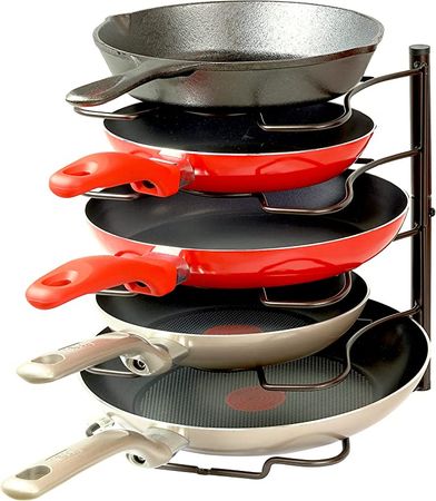 Amazon.com: SimpleHouseware Cabinet Pantry Pot and Pan Organizer Holder Rack, Bronze: Home & Kitchen