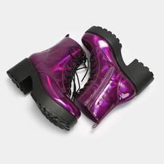Mizore Purple Hologram Military Boots | Koi