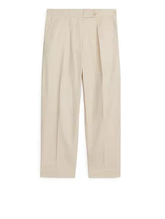 Relaxed Cotton Chinos - Light Beige - Trousers - ARKET GB