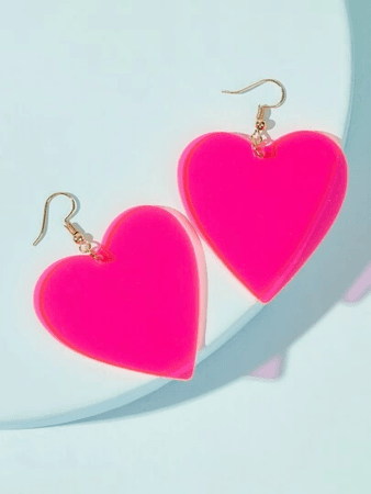 neon heart earrings