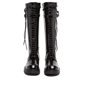 KNEE HIGH LACE UP BOOTS PNG