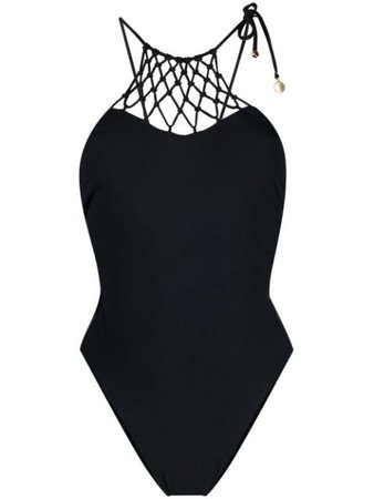 Stella McCartney string-mesh low-back swimsuit black S7BZC1200 - Farfetch