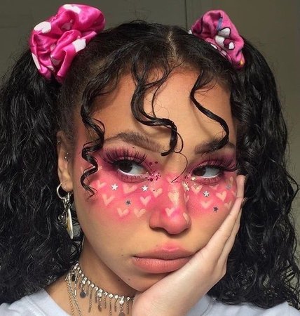 egirl nose blush pink makeup hearts