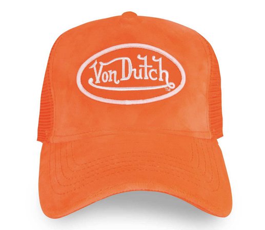 Von Dutch orange velvet trucker