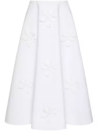 Valentino Garavani Embroidered Poplin Midi Skirt - Farfetch