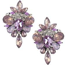 rhinestone lilac earrings - Google Search