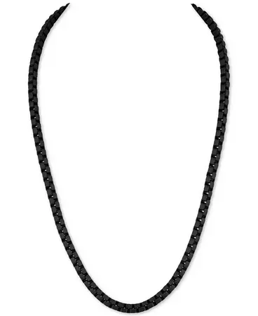 Esquire Men's Jewelry Men's Box Link 22" Chain Necklace in Black Enamel over Stainless Steel (Also in Red & Blue Enamel), Created for Macy's & Reviews - Necklaces - Jewelry & Watches - Macy's