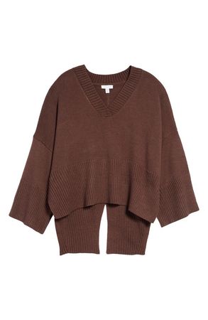 Topshop V-Neck Longline Sweater | Nordstrom
