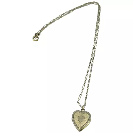 Vintage Sweetheart Heart Locket Necklace - Ruby Lane