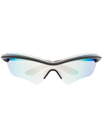 Mykita X Maison Margiela Iridescent Sunglasses MMECH0005MD1 Black | Farfetch