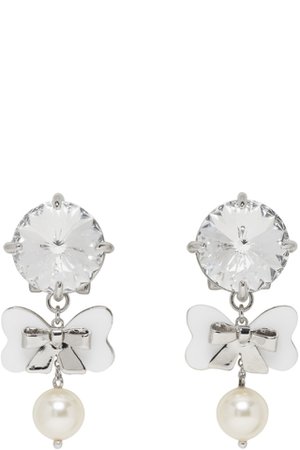 Crystal and Pearl Drop Earrings