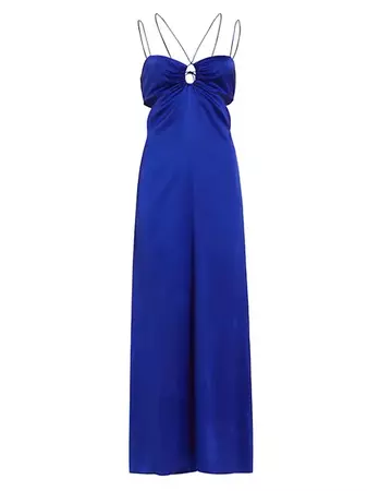 Shop Frame Cut-Out Silk-Blend Maxi Dress | Saks Fifth Avenue