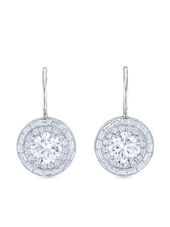 KWIAT 18kt white gold diamond Silhouette drop earrings