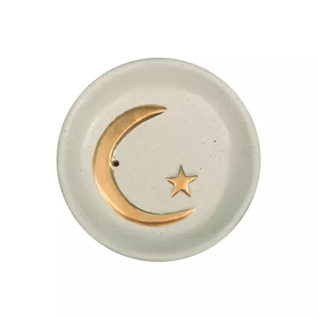 Ceramic Star And Moon Incense Holder With Black Particle - Walmart.com