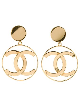 CHANEL PRE-OWNED logo earrings