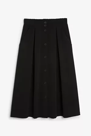 Pleated midi skirt - Black magic - Skirts - Monki WW