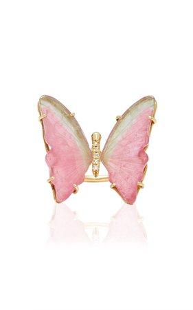 Jacquie Aiche Medium Pink Tourmaline Butterfly Ring