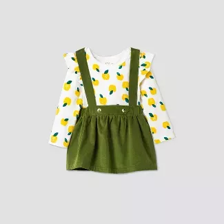 Baby Girls' Corduroy Apple Skirtall Top & Bottom Set - Cat & Jack™ Green : Target