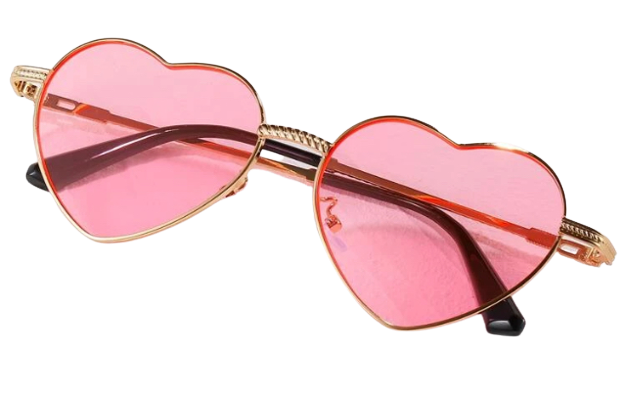 y2k pink heart shaped sunglasses