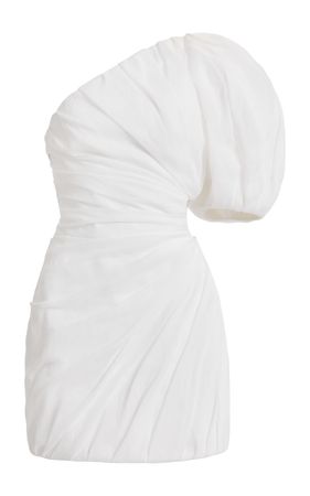 One-Shoulder Ramie Mini Dress By Chloé | Moda Operandi