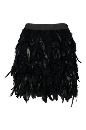 Feather Mini Skirt | Boohoo UK