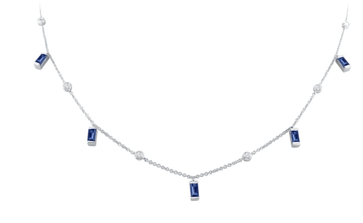 silver/blue necklace