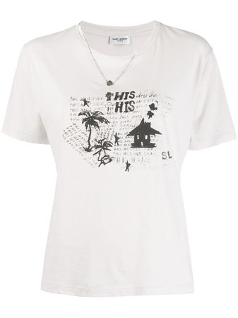 Saint Laurent graphic-print Necklace T-shirt - Farfetch